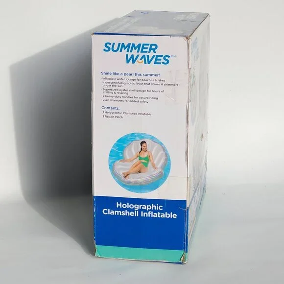 Clamshell Ride-On Lake Inflatable Float/Lounger BNIP FUNSICLE Iridescent - Picture 7 of 7